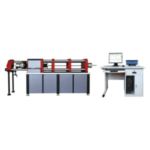 Microcomputer controlled tensile stress relaxation testing machine for steel strand
