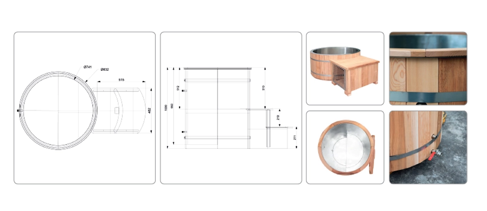 Wooden Cold Plunge Barrel