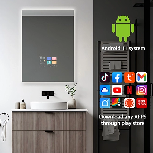 Grace smart bathroom mirror supports a wide range of apps, including YouTube, Spotify, Amazon, and many more.