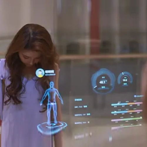 Health Management Interact With Smart Mirror Cabinet